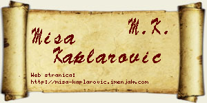 Miša Kaplarović vizit kartica